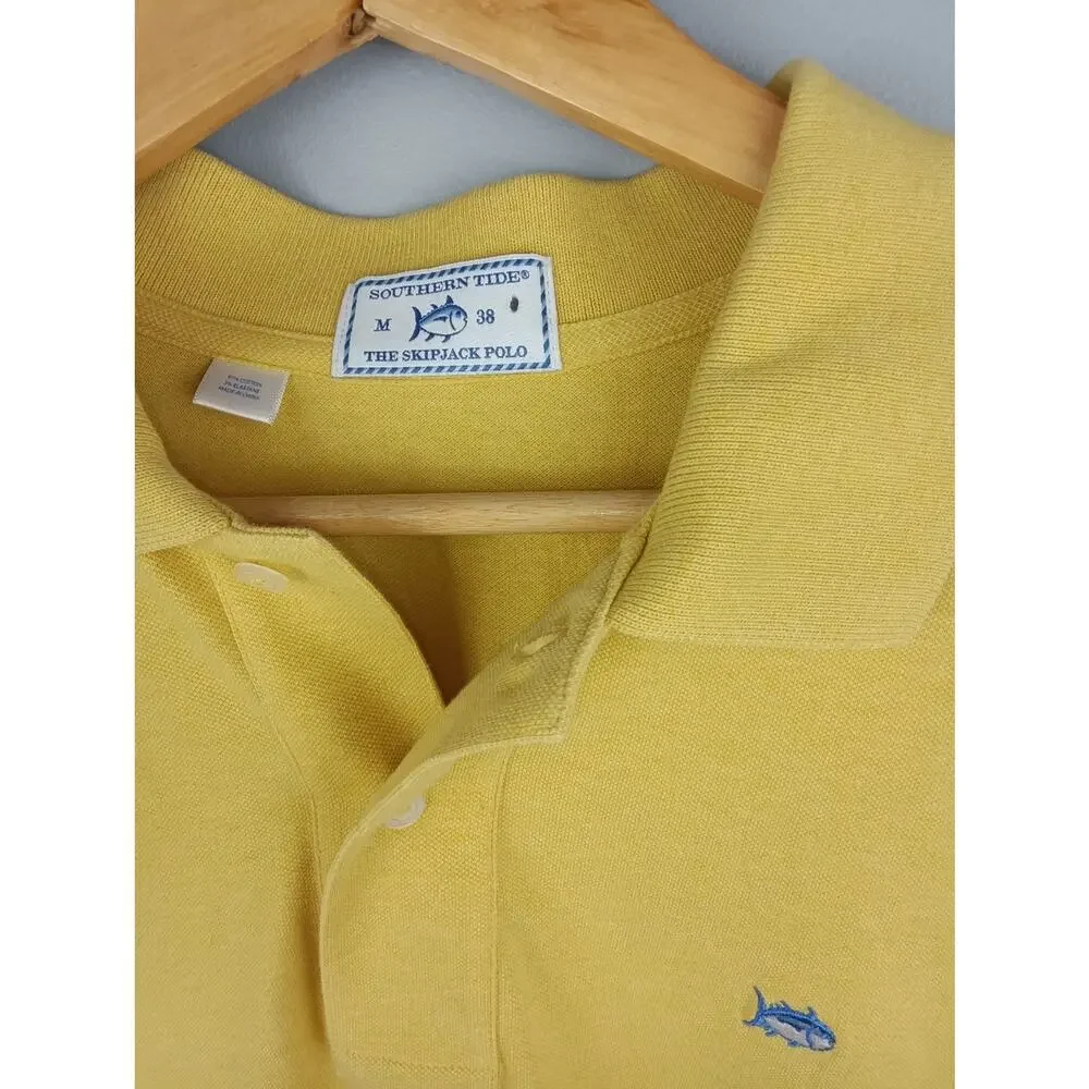 Southern Tide Men's Long-Sleeve Skipjack Polo Shirt in Muted Yellow